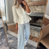 Light Blue Striped Sleepover Pajama Pants