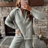 Secretly Sage Thick Vintage Henley