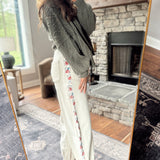 Natural Overlay Contrast Detail Twill Pants