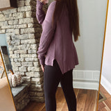 Deal Breaker Dusty Purple Mock Neck Knit Sweater