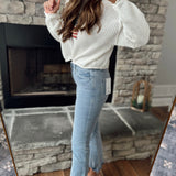 Blue Shadow HR Crop Flare Denim