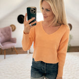 Gracie Apricot Knit Sweater