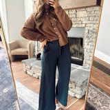 Teal Navy Avayah Scuba Crop Pant