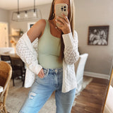 Emmy Light Sage Square Neck Bodysuit