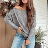 Never Let Go Charcoal Waffle Top