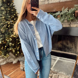 Dusty Blue Piper Knit Cardigan