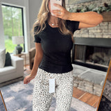 Keep It Casual Black Lettuce Trim Top