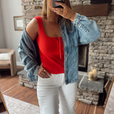 Red Camille Tank Top