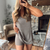 Silken Taupe Seaside Sweetie Mini Dress