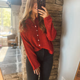 Red Ease Cardigan