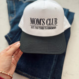 Mom's Club Black/White Vintage Trucker Hat