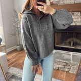 Charcoal Danae Henley Sweater