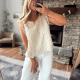 Cream Stepping It Up Floral Lace Top