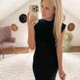 Easy On The Eyes Black Sleeveless Midi