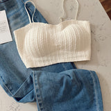 Off White Cable Knit Bralette