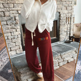 Burgundy Jingle Lounge Sweatpants