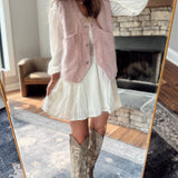 Cream Lace Drop Waist Corset Mini