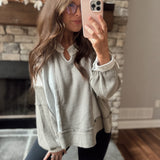 One Good Reason Gray Contrast Top