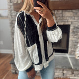 Black Floral Lace Hooded Jacket