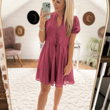 Sweet Sashay Magenta Button Detail Mini