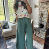 Teal Paloma Washed Wide Pants