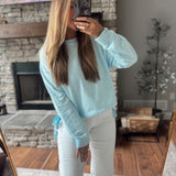 Sky Ribbon Tie Sweatshirt