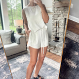 Natural Linen Tulip Shorts