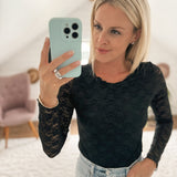 Loving Lace Black Sheer Sleeve Bodysuit