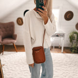 On The Go Brown Phone Holder Crossbody Bag