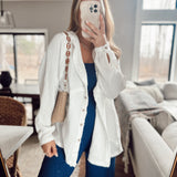 Alexis Off White Oversized Gauze Button-Up