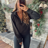 Black Scuba Half Zip Pullover