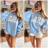 Blue Beach Mock Neck Sweatshirt