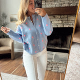 Light Blue Soft Spot Cardigan