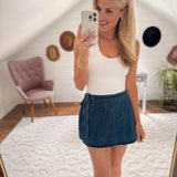 Indigo Blue Denim Skort