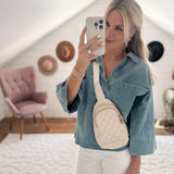 Cream Penelope Puffer Sling Bag