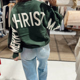 Green Ho Ho Ho! Merry Christmas Oversized Sweater