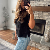 Black Oversized Bamboo Tee