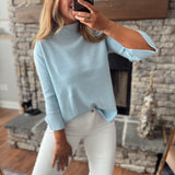 Powder Blue Bell Sleeve Sweater