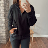 Amina Black Half Zip Pullover