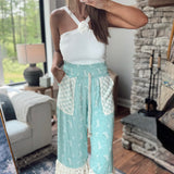 Sweet Fling Cream Flower Detail Halter Neck Knit Tank