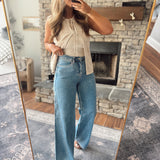 Mica Mid Bluish HR Wide Leg Seamed Denim