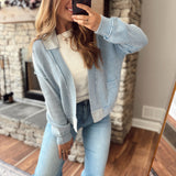 Dream Blue Washed Cardigan