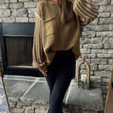 Fresh Start Olive Oversized Knit Sweater