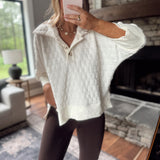 Cream Textured Quilt Top