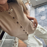 Mocha Jenafer Button Up Sweater Vest