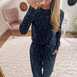 Navy Honey Bloom Top
