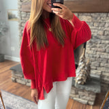 Red Driftmere Seam Detail Pullover