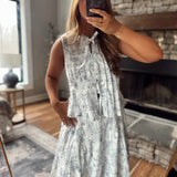 Blue Garden Manor Sleeveless Blouse