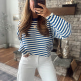 Blue Noel Striped Sweater