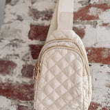 Cream Penelope Puffer Sling Bag